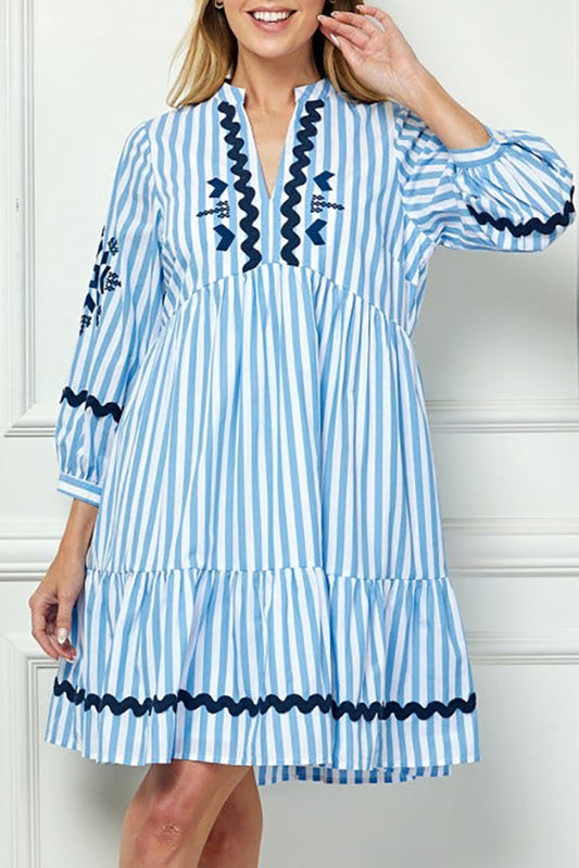Trim Detail Stripe Dress