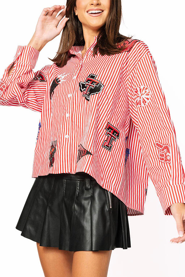 Mini Icon Embellishments Stripes Top