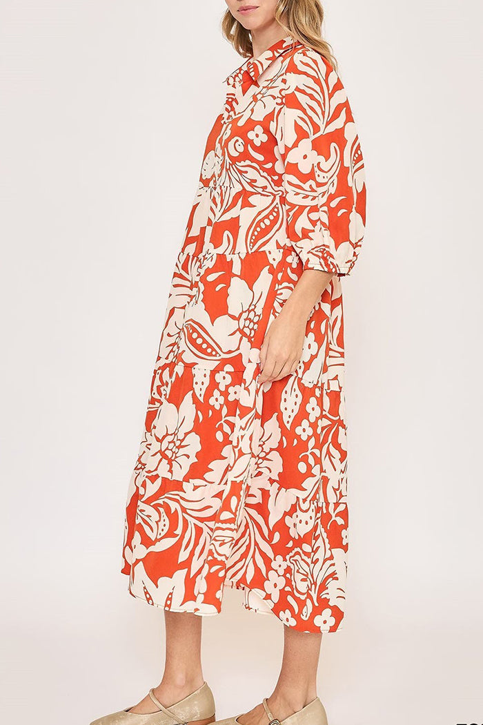 Floral Print Tiered Dress