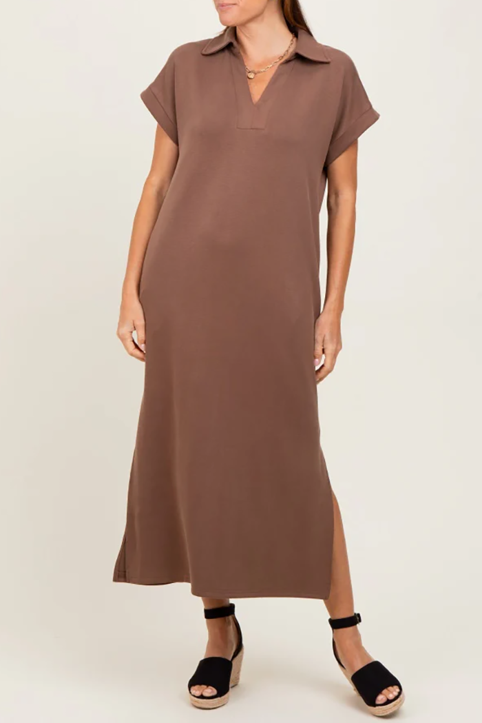 Casual Solid Color Pocket Dress