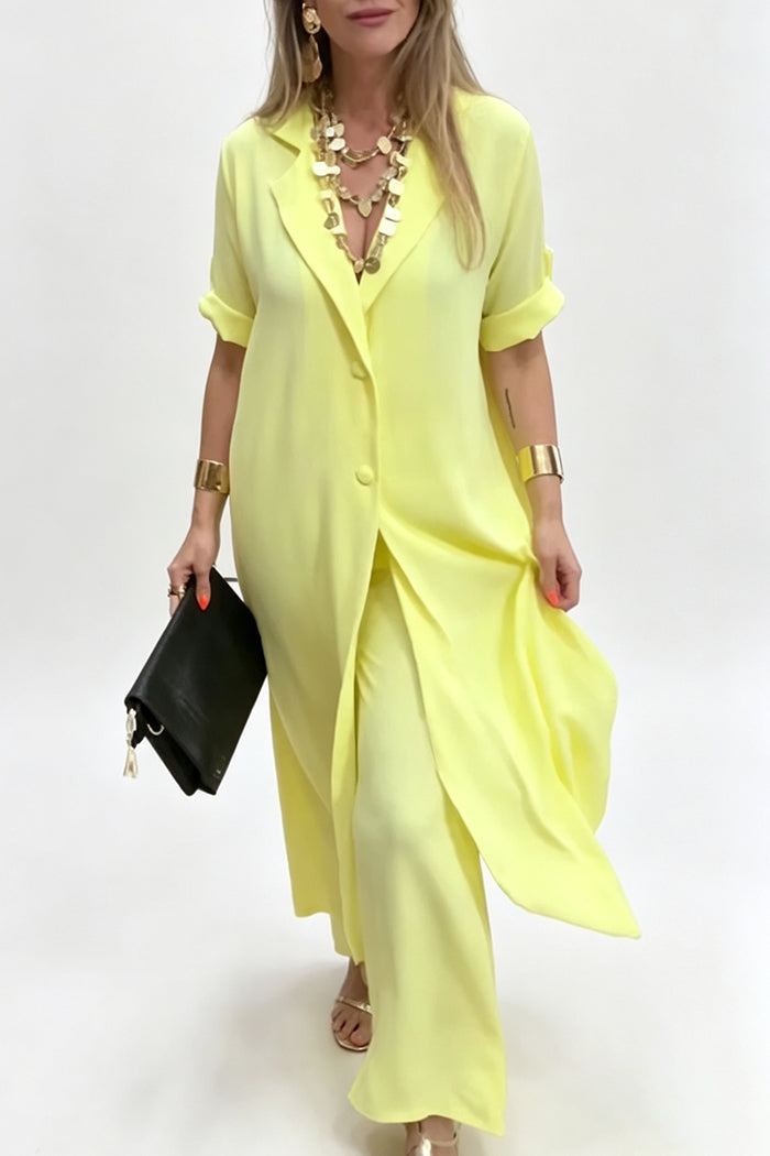 Lapel Tunic & Pants Set