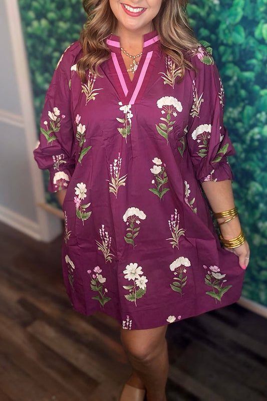 Casual Wildflower Pattern Dress