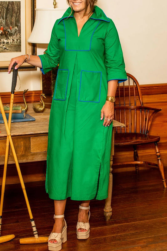 Patch Pockets Maxi Dress