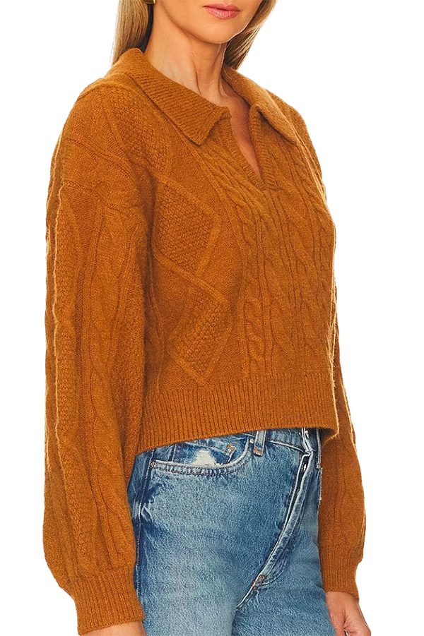 Solid-Color Knitted Pullover
