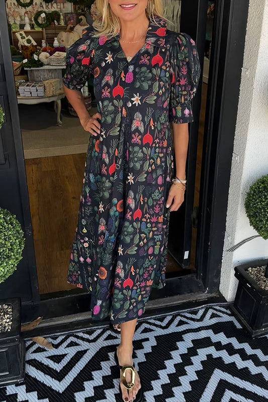 Casual Puff Sleeve Dress