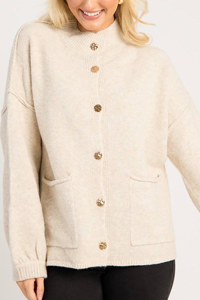 Casual Button Pocket Cardigan