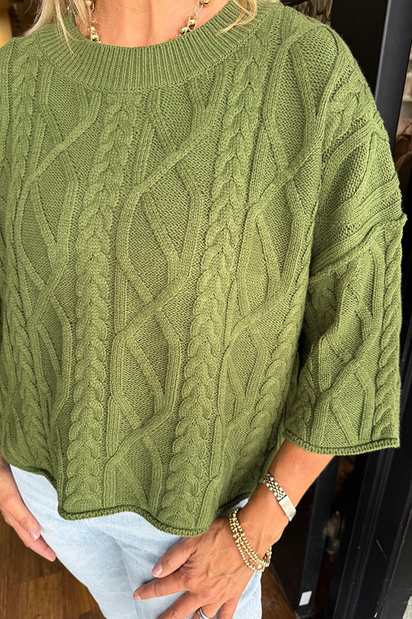 Casual Solid-Color Twisted Sweater