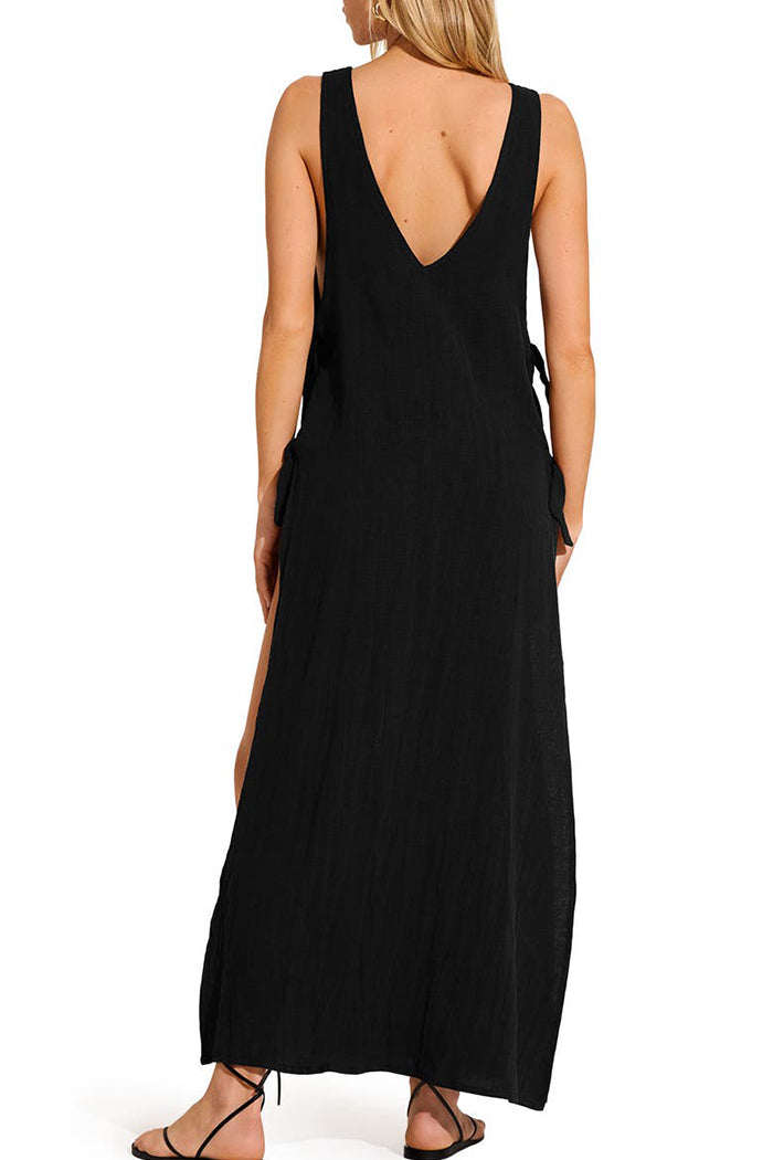 Sleeveless Side Slit Cover Up Dress