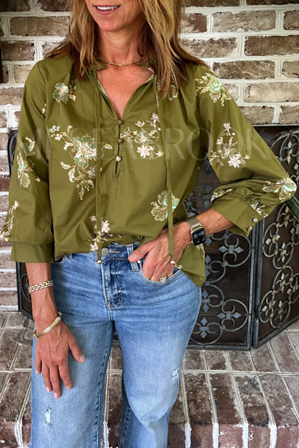 Casual Tie Floral Top