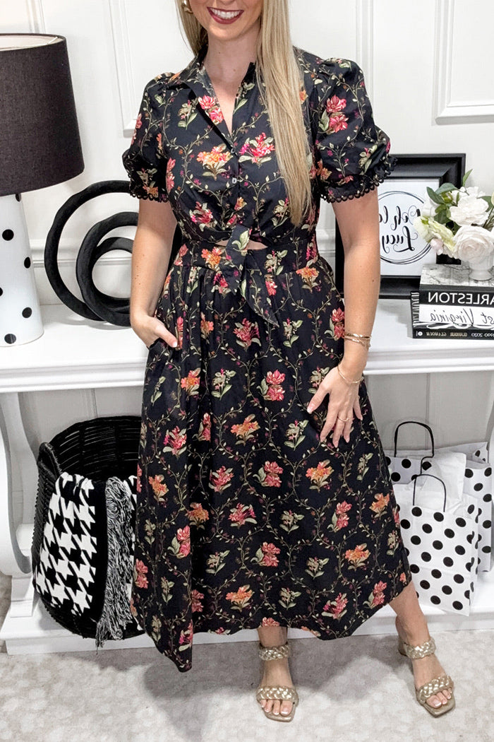 Puff Sleeve Floral Dress