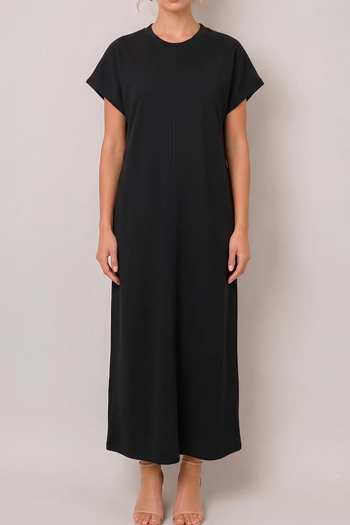 Short Sleeve Knit Maxi Dress