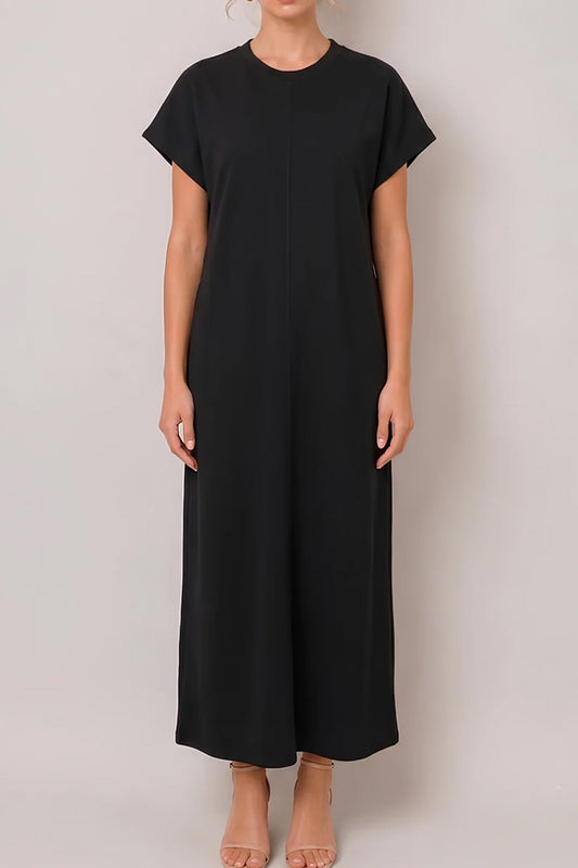 Short Sleeve Knit Maxi Dress