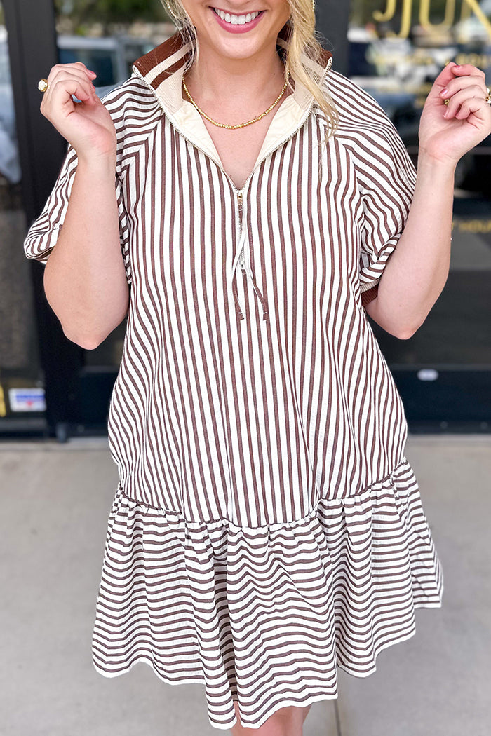Casual Striped Pocket Dress