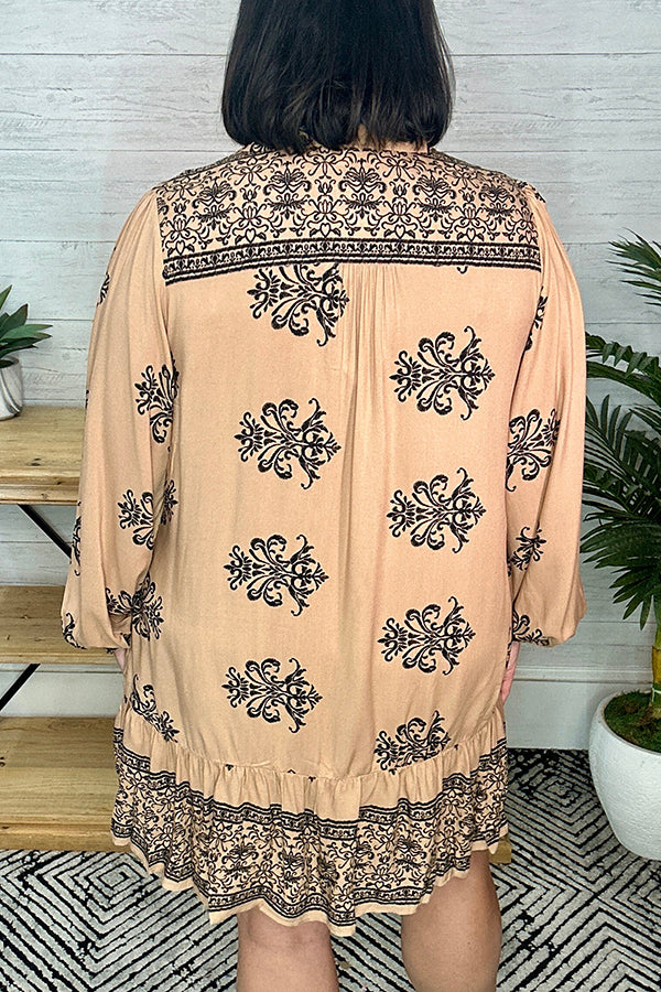 Casual Retro Printed Dress