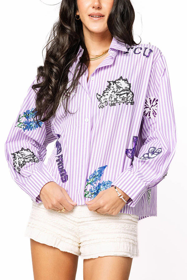 Mini Icon Embellishments Stripes Top