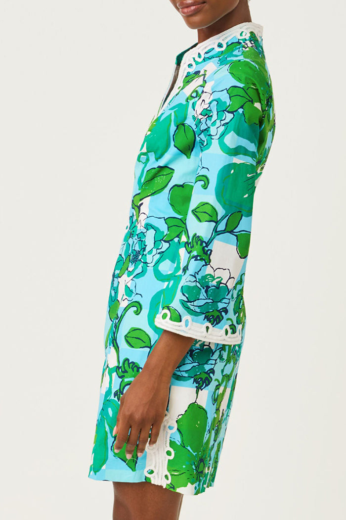 3/4 Sleeve Crochet Trim Floral Dress