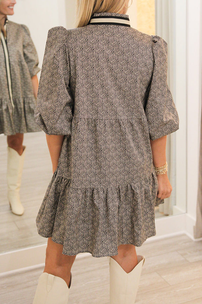 Casual Puff Sleeve Dress