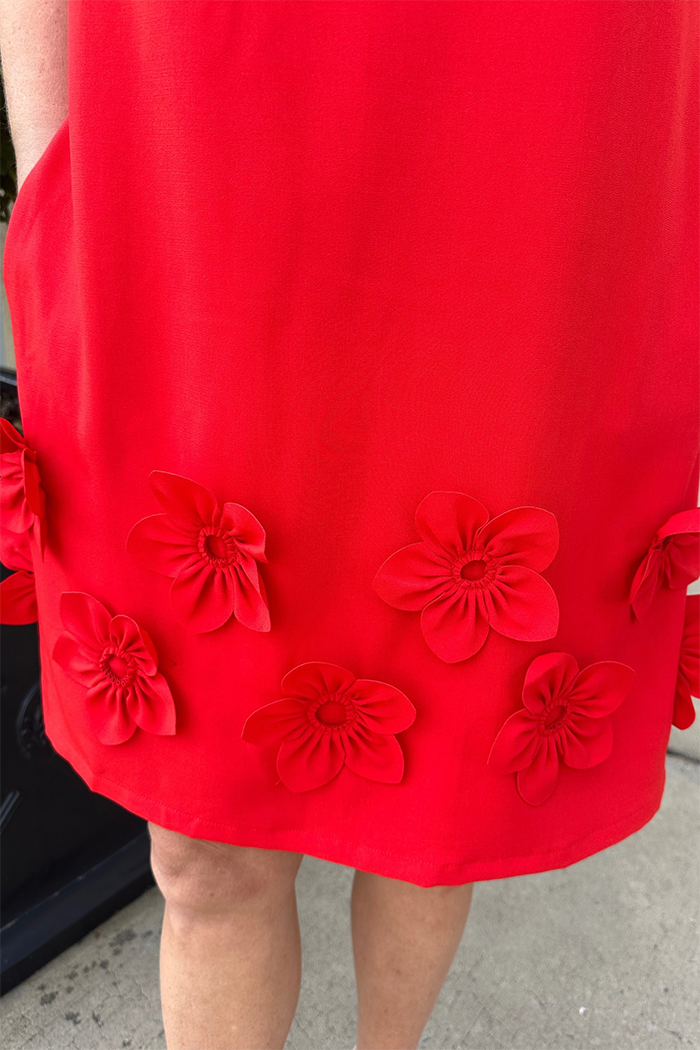 Flowered Hem Cocktail Dress