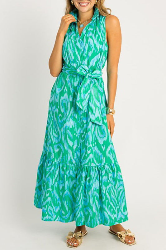 Detachable Waiet Tie Sleeveless Dress