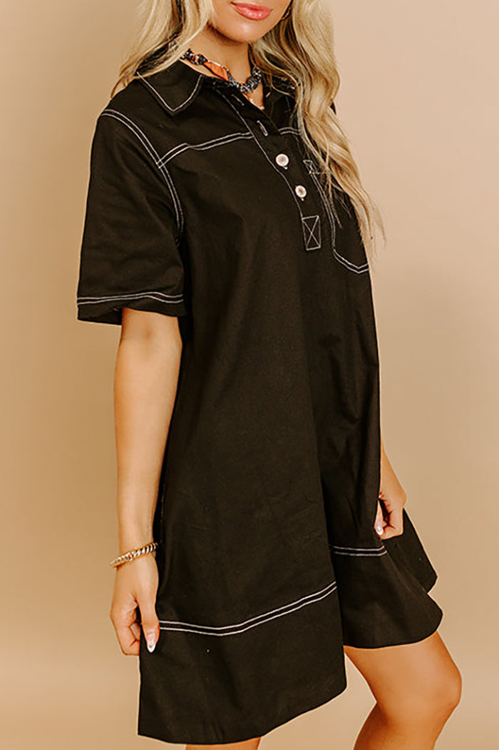 Short Sleeve Pocket Dress