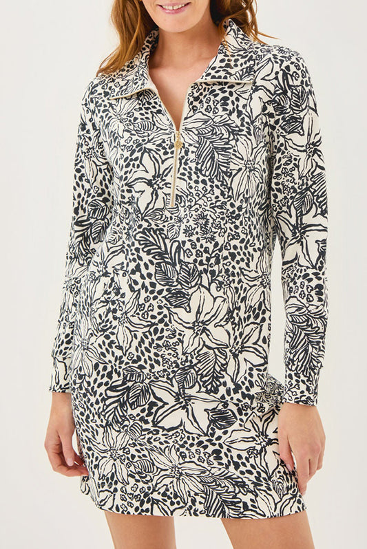 Monochrome Floral Mini Dress