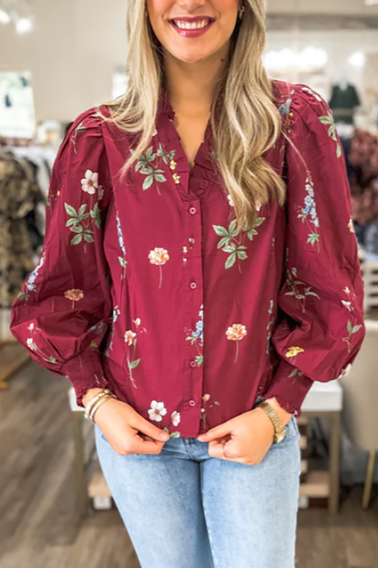 Garden Stroll Long Sleeve Blouse