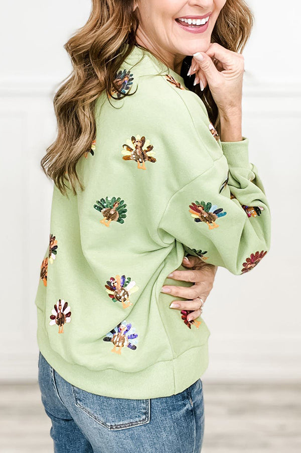 Casual Multi Turkey Sweatshirt