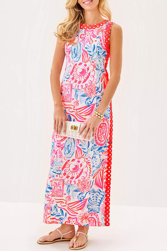 Multiple Print Sleeveless Side Slit Romper