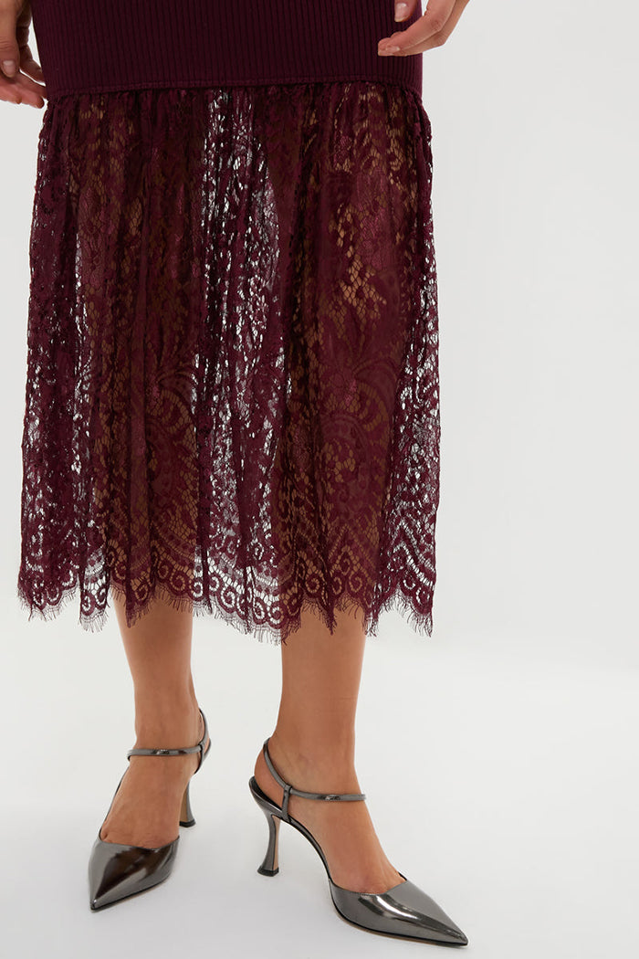 Casual Knit Lace Dress