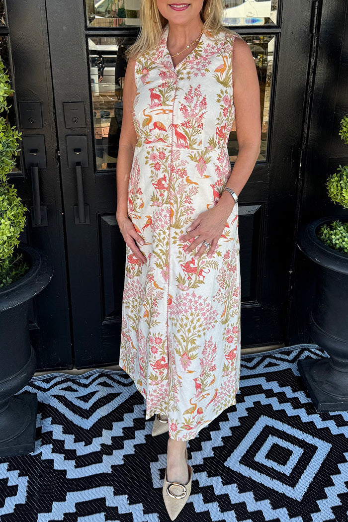 Sleeveless Floral Print Maxi Dress