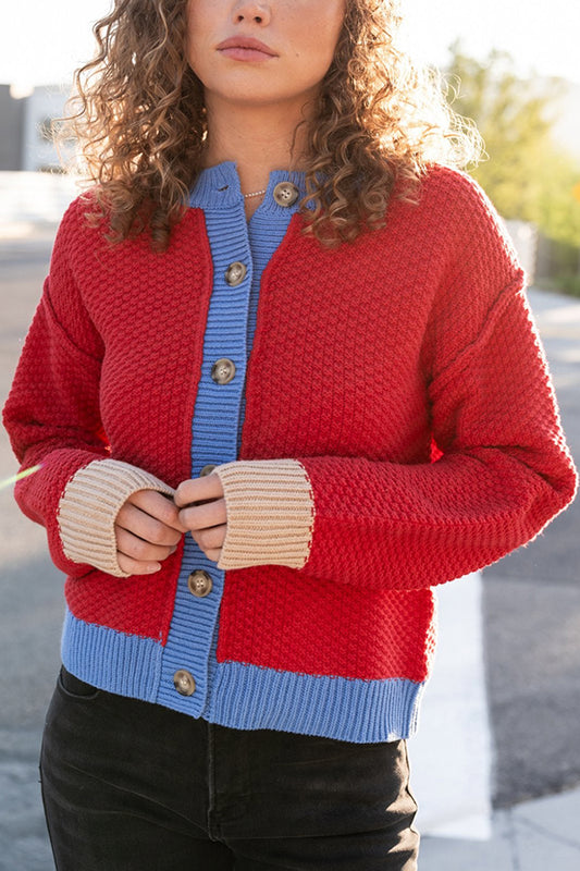 Casual Color Blocked Knitted Sweater