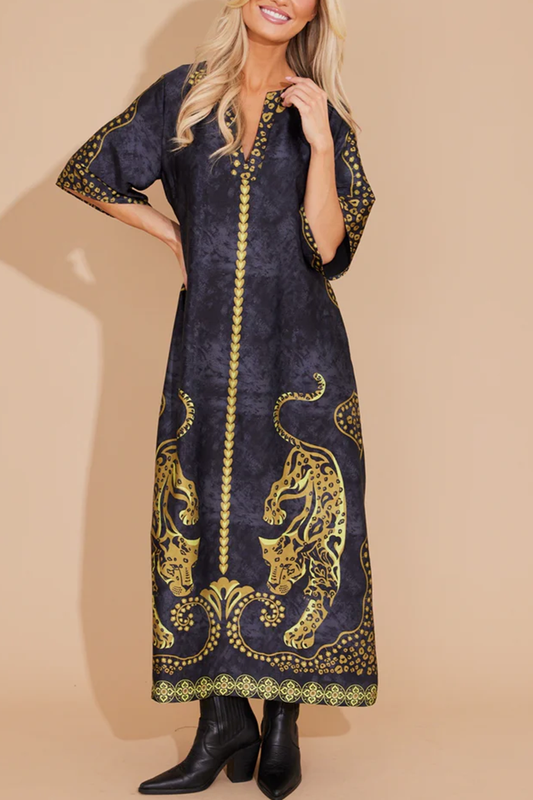 Animal Pattern Maxi Dress