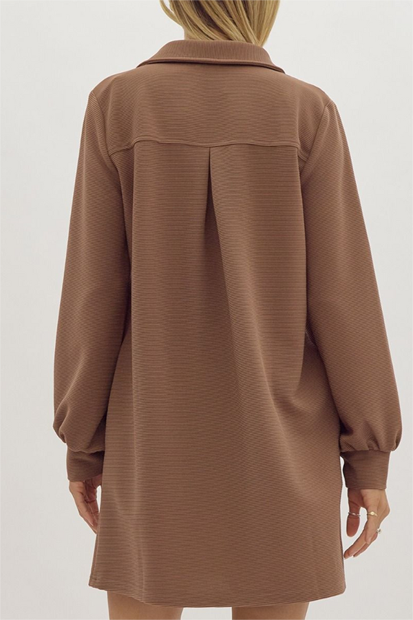 Casual Solid Color Pocket Dress