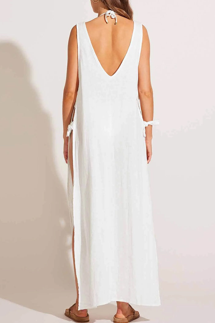 Sleeveless Side Slit Cover Up Dress