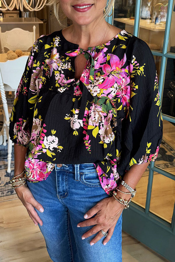 Casual Tied Floral Top