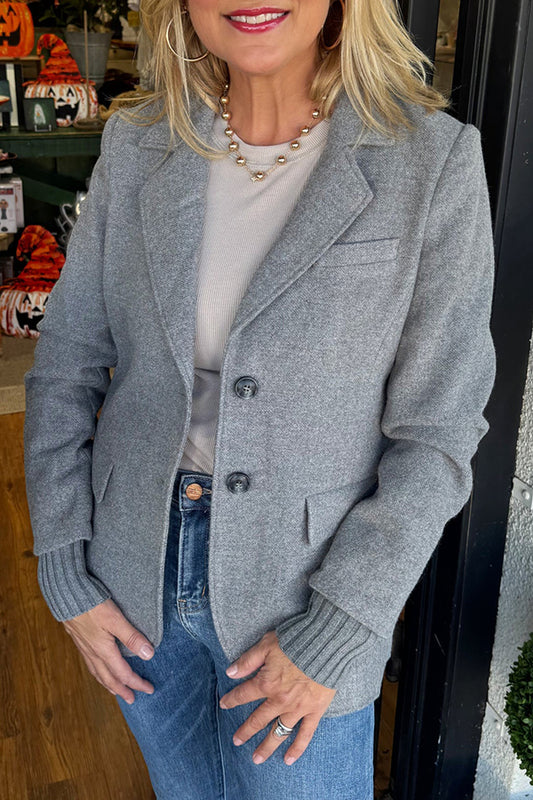 Casual Solid-Color Suit Jacket