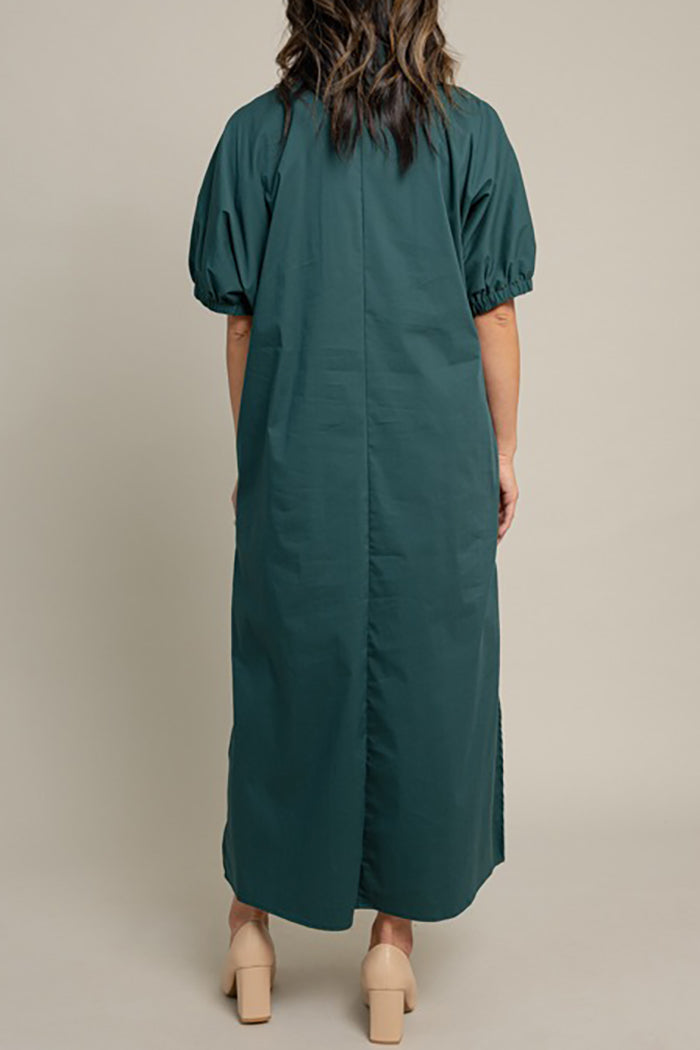 V-Neck Slit Pocket Maxi Dress