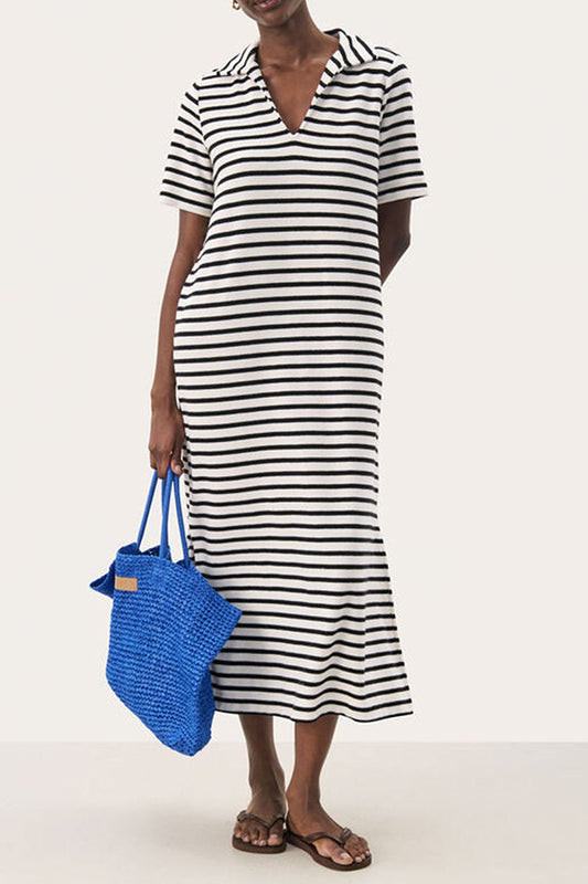 Casual V-Neck Stripe Dress