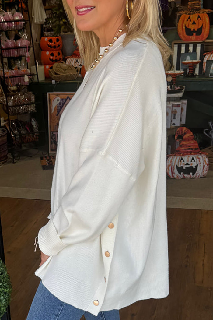 Casual Side Button Sweater