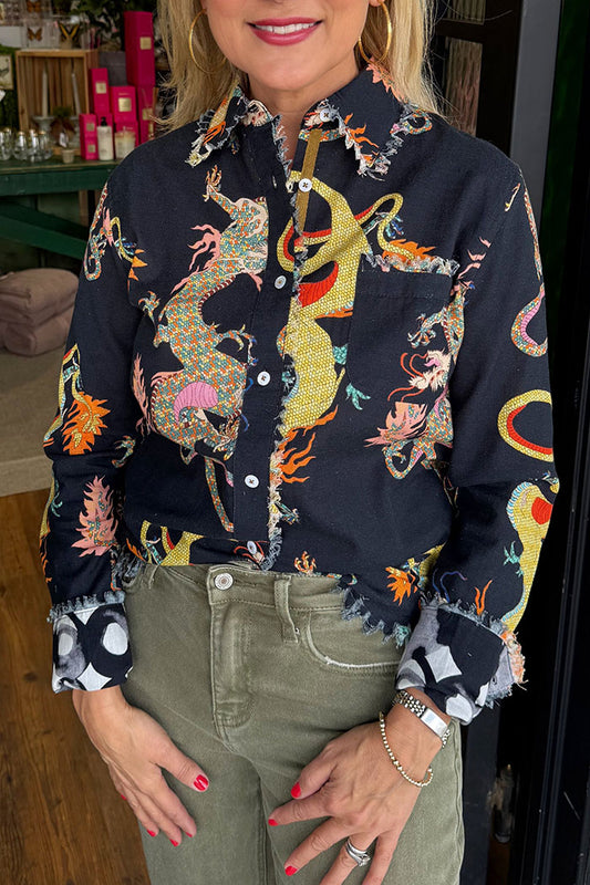 Dragon Print Long Sleeve Top