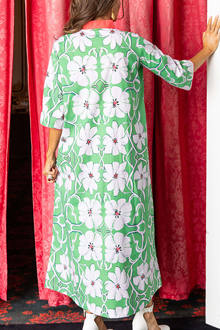 Green Floral Print Dress
