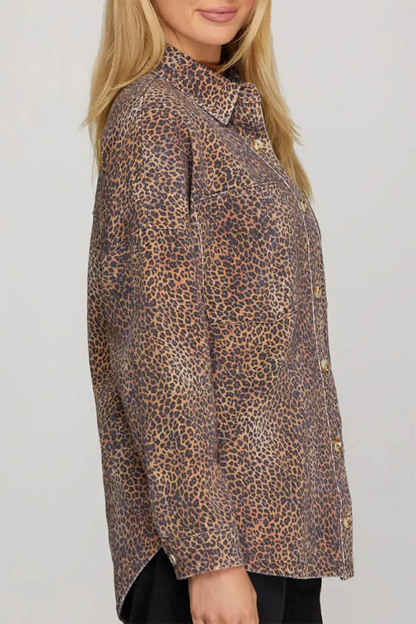Casual Leopard Pocket Shirt