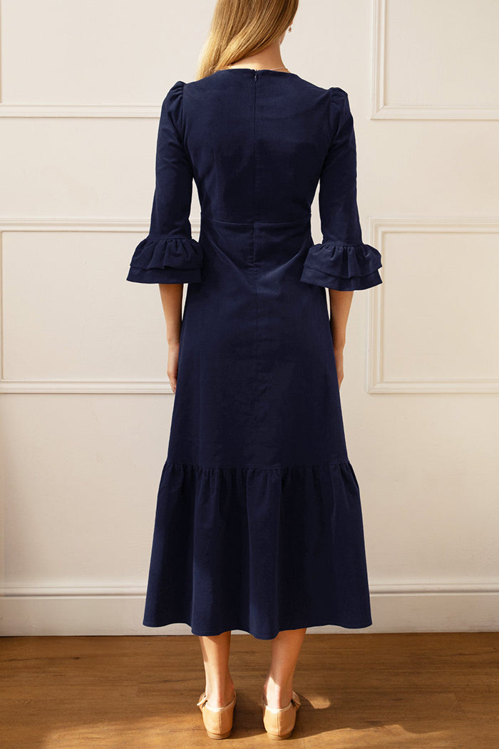 Round Neck 3/4 Sleeve Dress