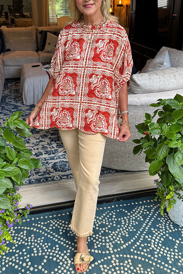 Casual Ruffles Collar Top