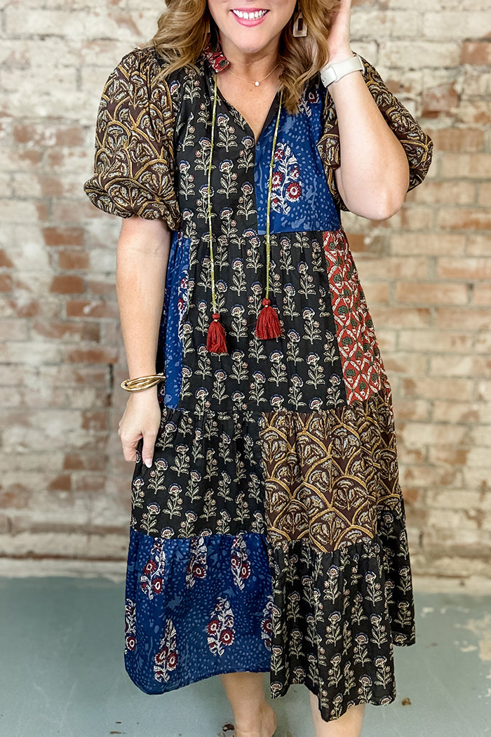 Casual Puff SLeeve Floral Dress