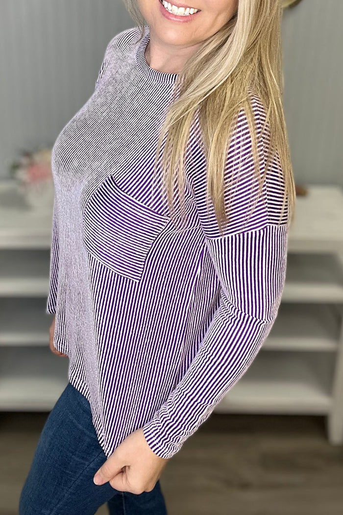 Striped Oversized Long Sleeve Top