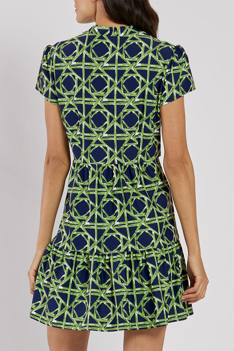 Puffed Shoulders Tiered Mini Dress