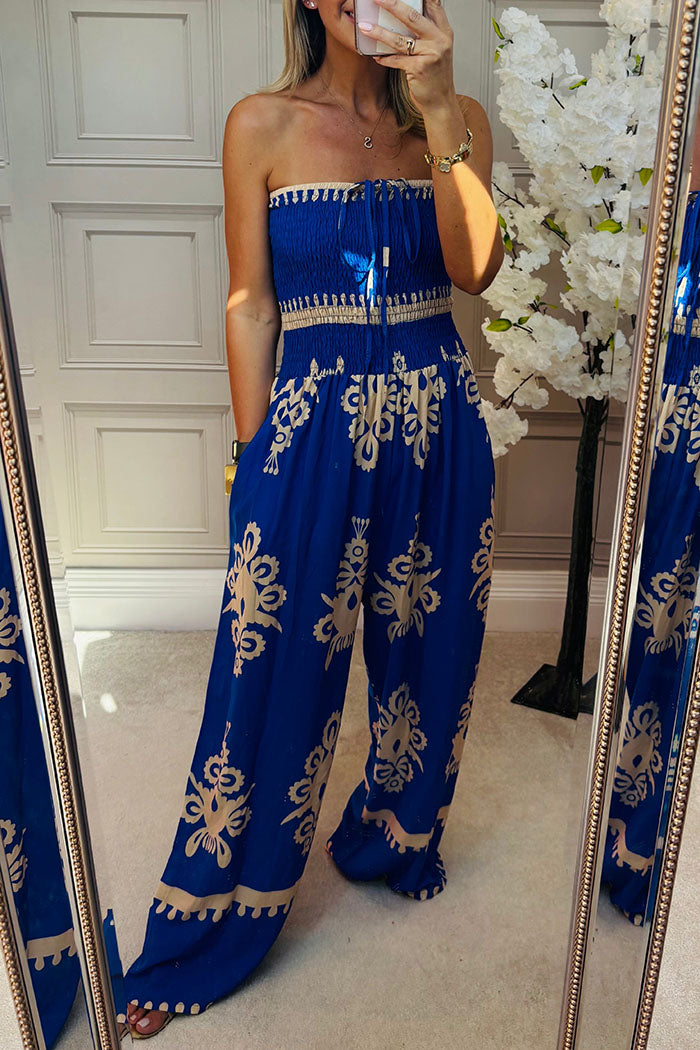 Casual Abstract Print Jumpsuit