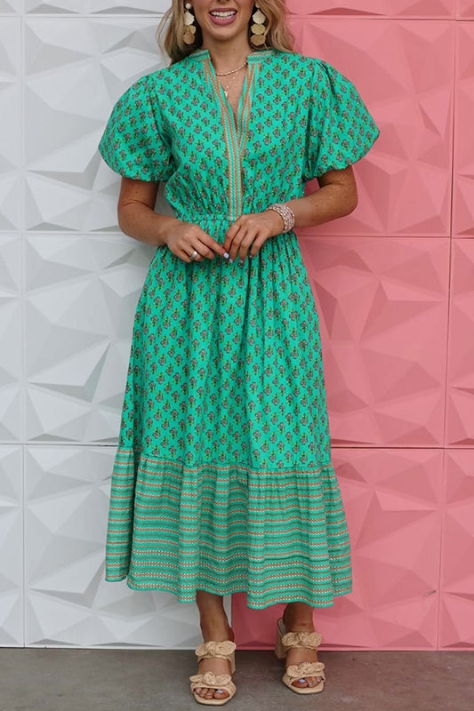 Puff Sleeve Floral Dress