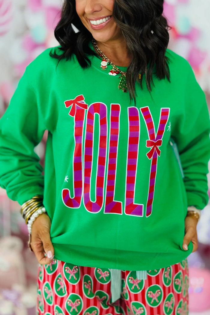 Casual Festive Bows Sweatershirt